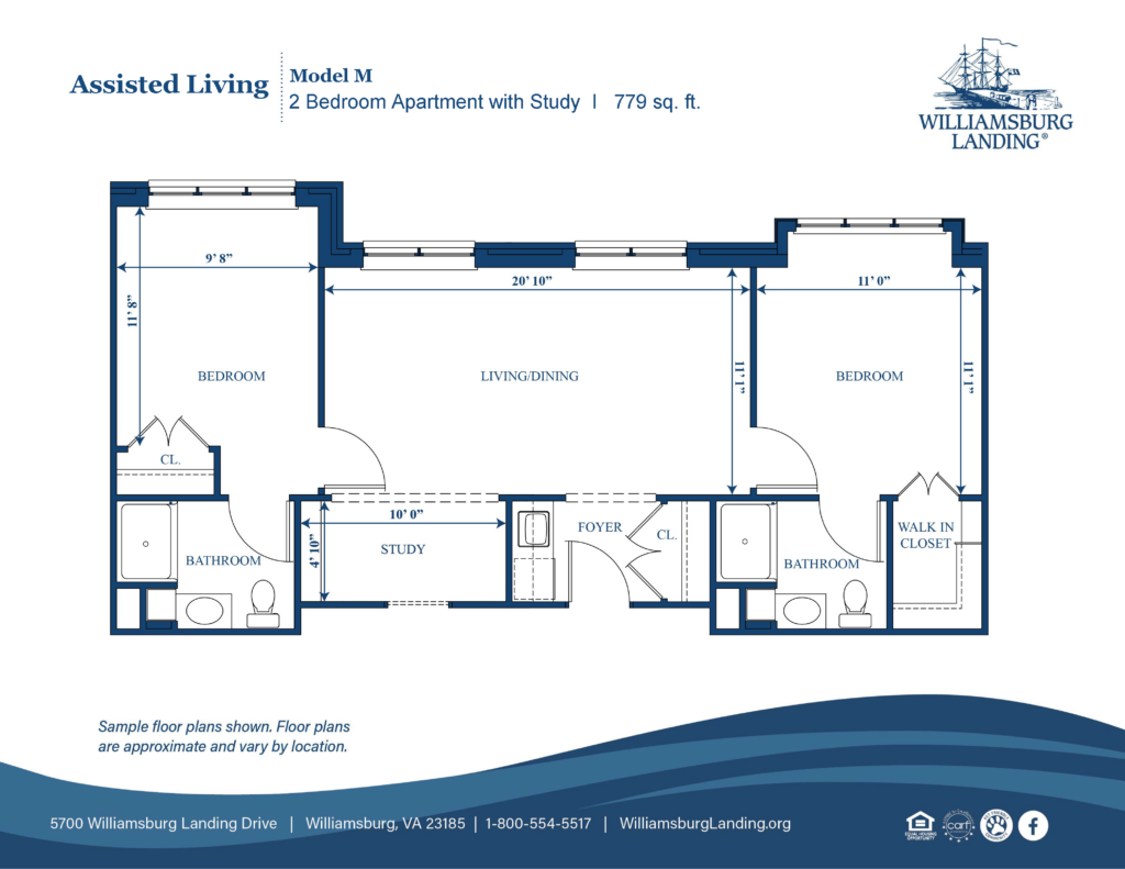 Assisted Living | Model M | 2 Bedroom Apartment with Study | 779 sq. ft.
<p>&nbsp;</p><a href="https://www.williamsburglanding.org/wp-content/uploads/2025/06/ASSISTED-LIVING-FLOOR-PLAN-MODEL-M.pdf" class="download-link" target="_blank" rel="noopener">Download</a>