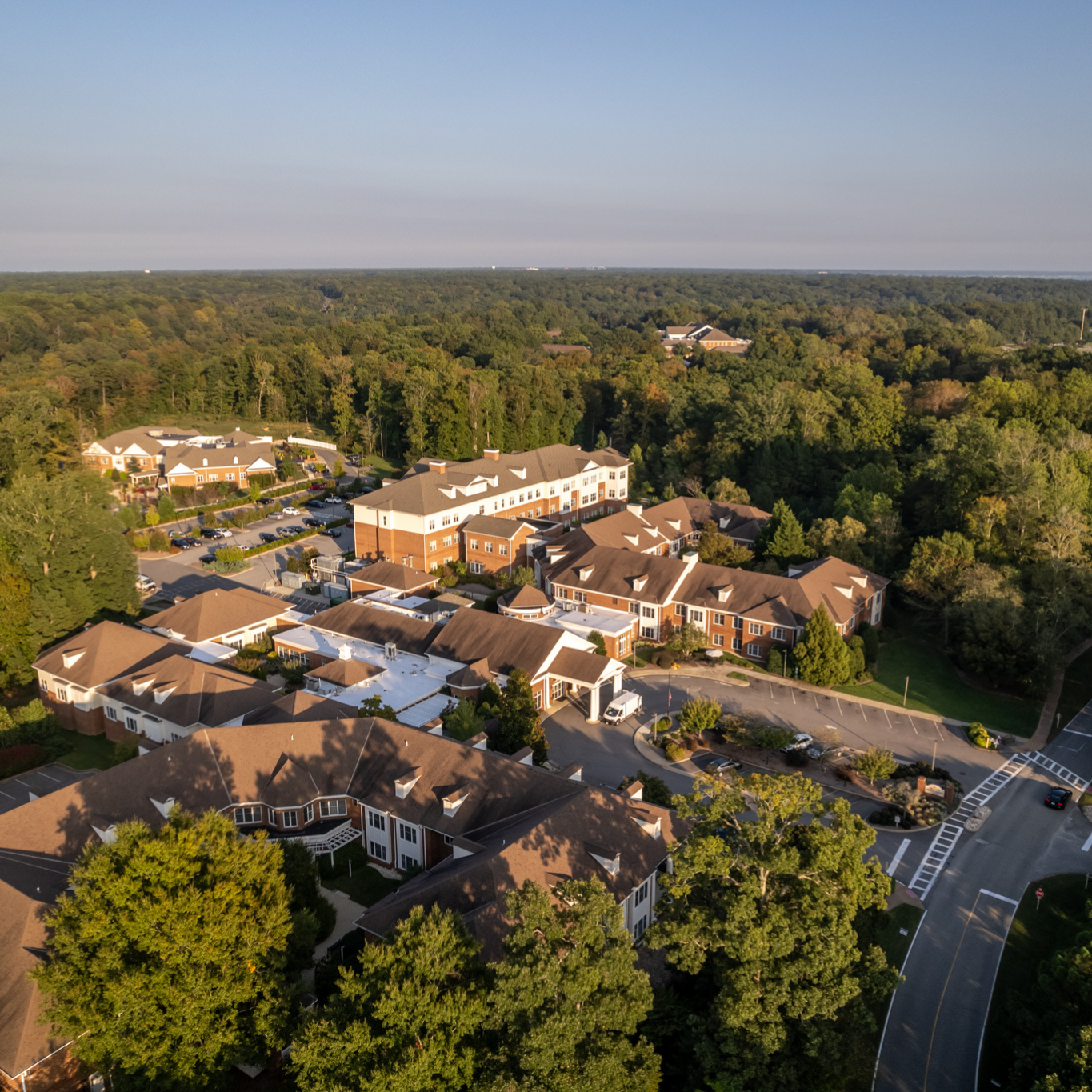 Our campus sits on 153 acres of peaceful wooded area.